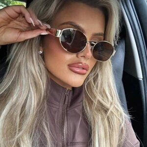 1pc Oval Shaped Small Fashion Women Fashion Glasses INS Street Fashion Vintage